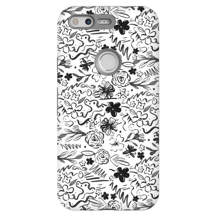 Pixel StrongFit Stylish abstract brush strokes and floral doodles design by InovArts