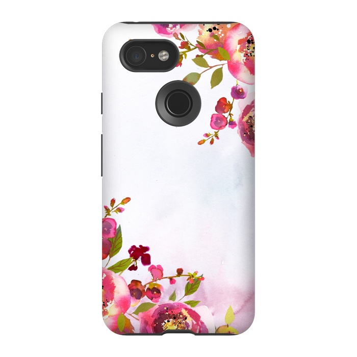Pixel 3 StrongFit Pink Florals by  Utart