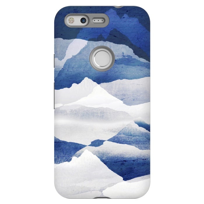 Pixel StrongFit Blue elegant snowy mountains by Oana 