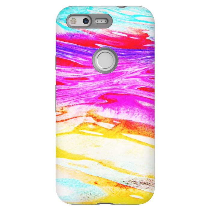 Pixel StrongFit Colorful tie dye painted waves by Oana 