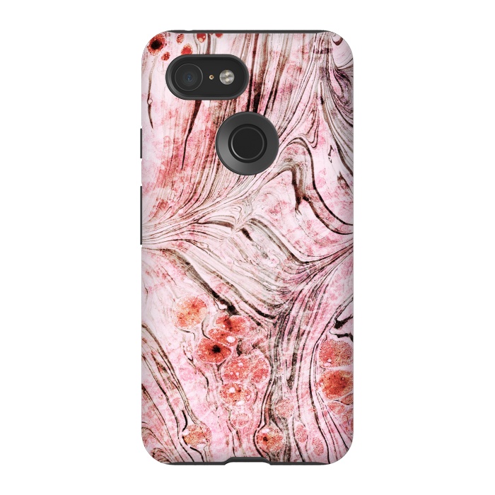 Pixel 3 StrongFit Brushed dust pink marble paper by Oana 