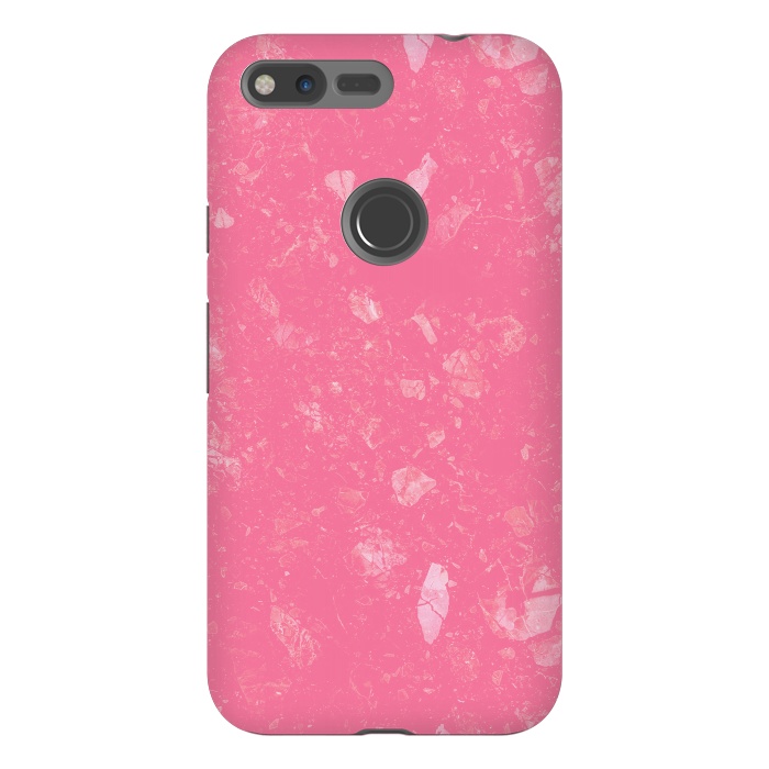 Pixel XL StrongFit Pink Marble Speckle by Carlos Maciel