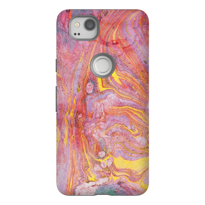 Pixel 2 StrongFit Pink yellow painted mable  by Oana 