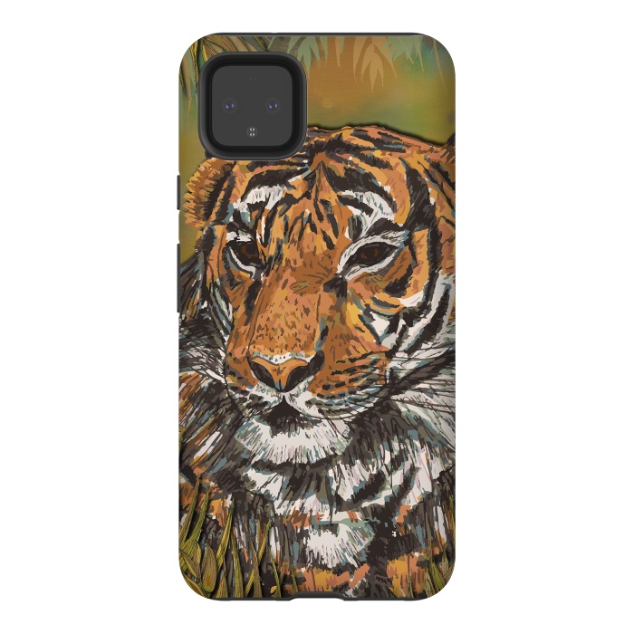 Pixel 4XL StrongFit Tiger by Lotti Brown