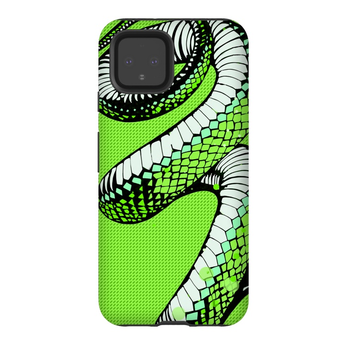 Pixel 4 StrongFit Green Snake by Carlos Maciel