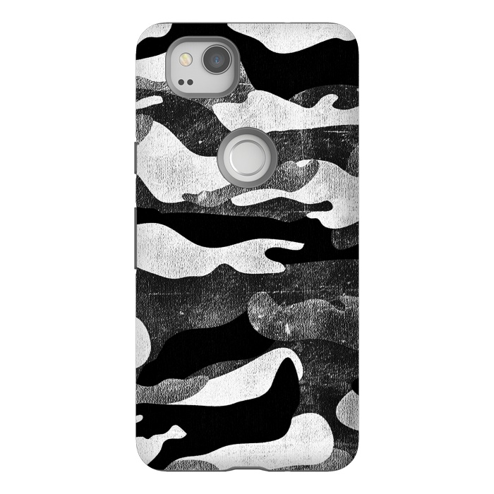 Pixel 2 StrongFit Black and white grunge camo by Oana 