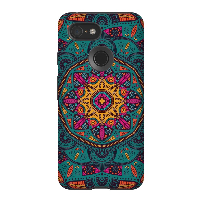 Pixel 3 StrongFit Colorful Mandala 005 by Jelena Obradovic