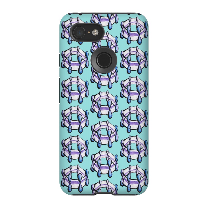 Pixel 3 StrongFit Benzene Molecule Pattern Organic Chemistry Art by Boriana Giormova