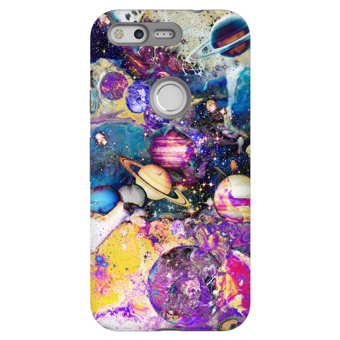 Pixel StrongFit Multicolor psychedelic planets and stars by Oana 