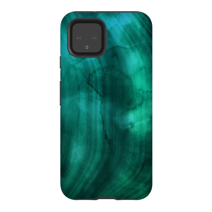 Pixel 4 StrongFit Emerald Ink Marble Texture by DaDo ART