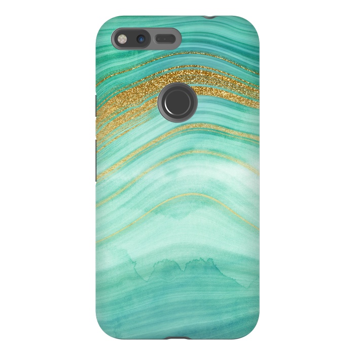 Pixel XL StrongFit Golden Mermaid Marble Waves by DaDo ART