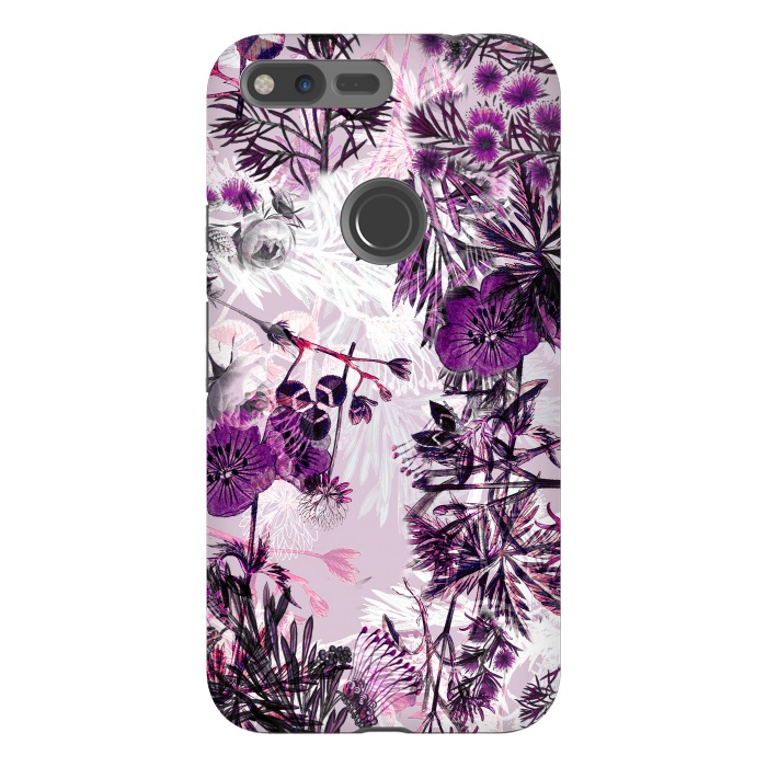 Pixel XL StrongFit Romantic purple botanical illustration by Oana 