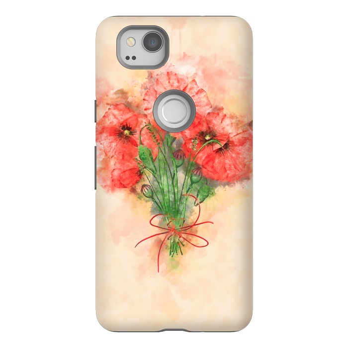 Pixel 2 StrongFit Red Poppies by Creativeaxle