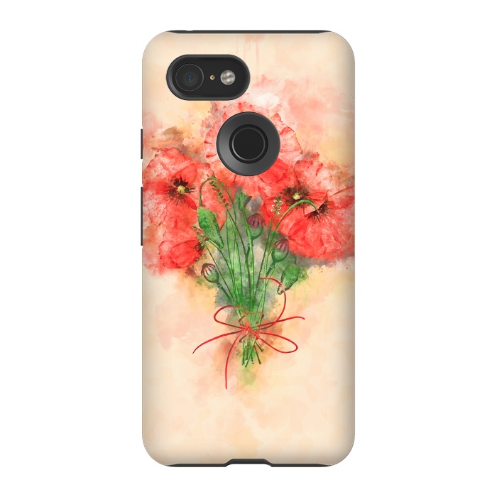 Pixel 3 StrongFit Red Poppies by Creativeaxle