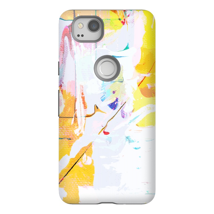 Pixel 2 StrongFit Yellow Modern Abstract by Creativeaxle