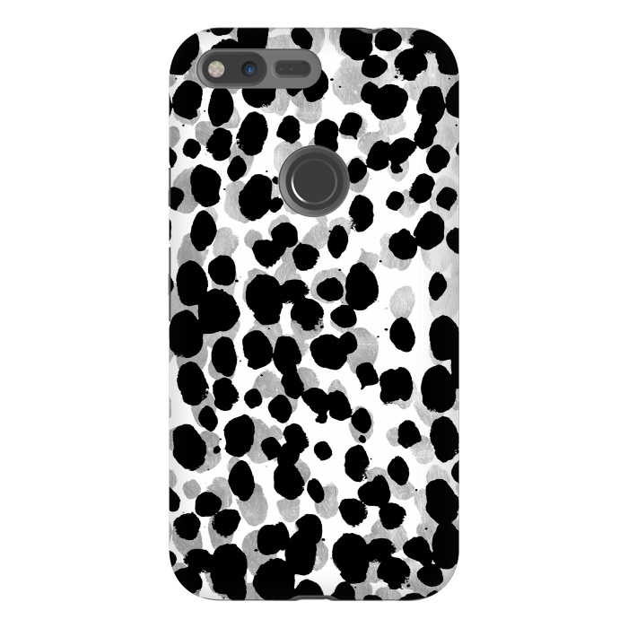 Pixel XL StrongFit animal print spots black and silver by Oana 