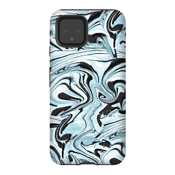 Pixel 4 StrongFit Abstract brushed painted marble by Oana 