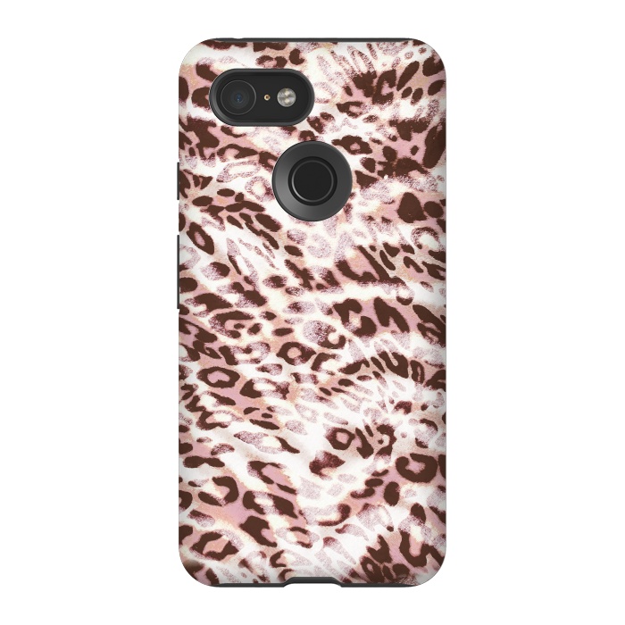 Pixel 3 StrongFit Blush pink leopard print and zebra stripes by Oana 