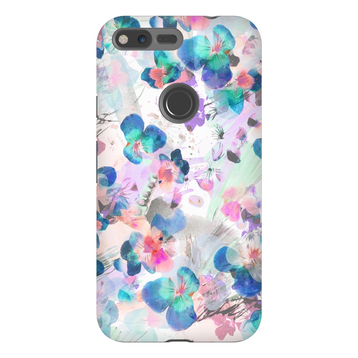 Pixel XL StrongFit Watercolor pansy petals illustration by Oana 