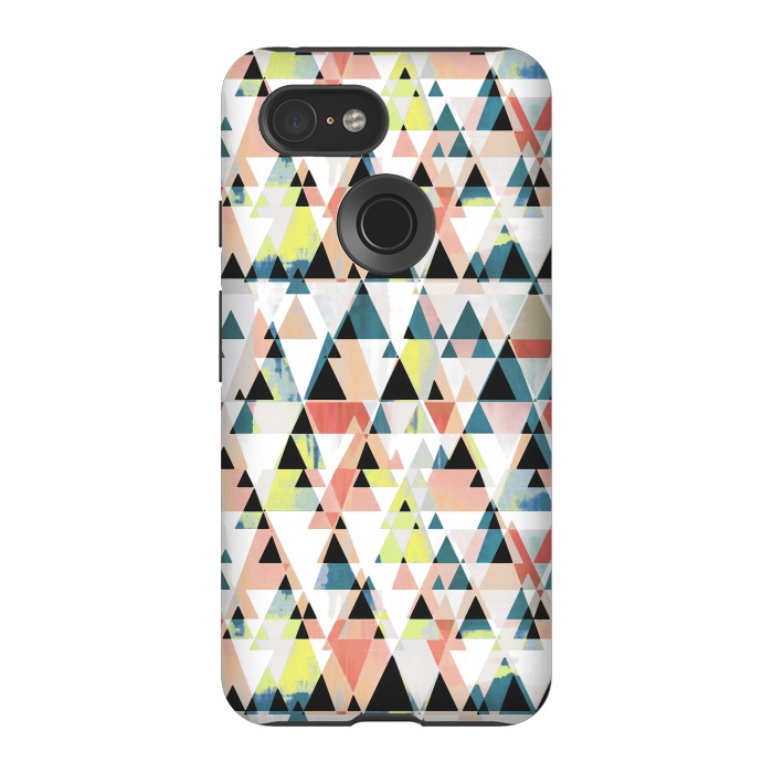 Pixel 3 StrongFit Colorful sprayed triangle pattern by Oana 
