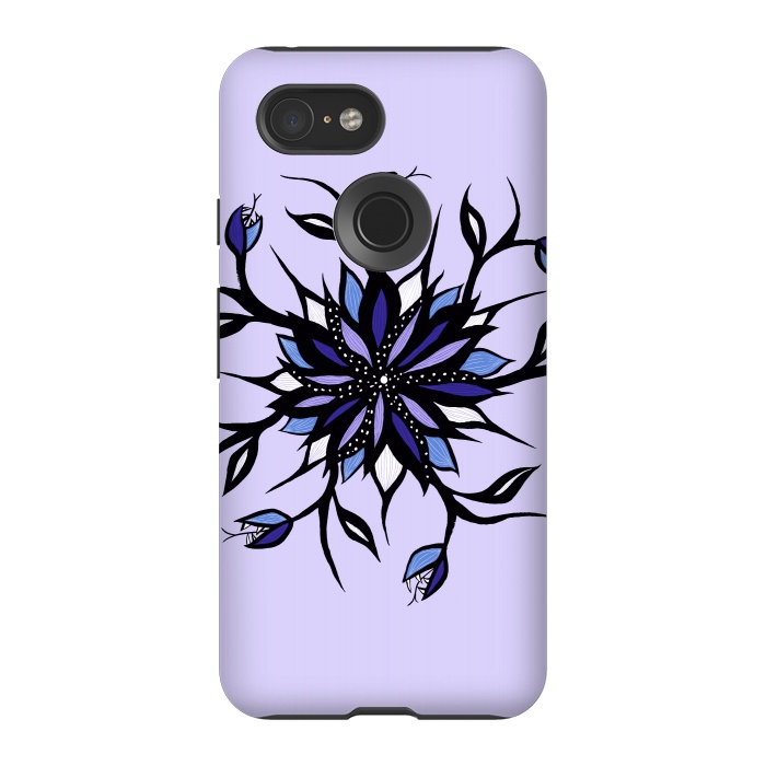 Pixel 3 StrongFit Gothic Floral Mandala Monsters And Teeth by Boriana Giormova