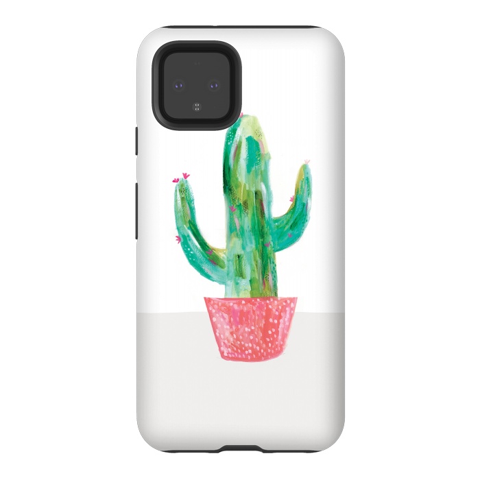 Pixel 4 StrongFit Cactus in coral pot by lauradidthis