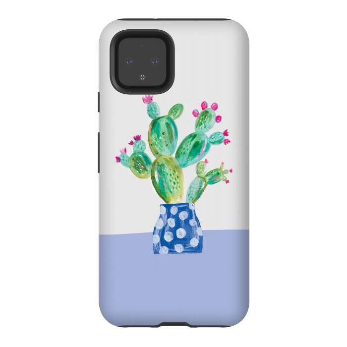 Pixel 4 StrongFit Prickly pear cactus by lauradidthis