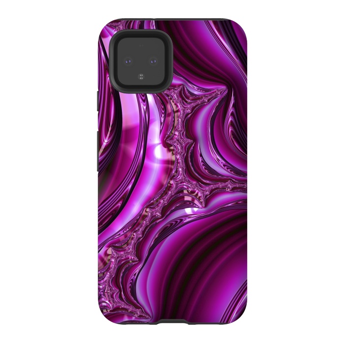 Pixel 4 StrongFit Pink Fractal Glamour 2 by Andrea Haase