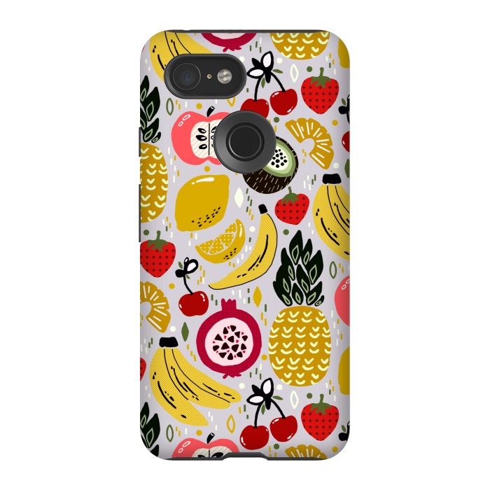 Pixel 3 StrongFit Tropical Fresh Funky Fruit  by Tigatiga