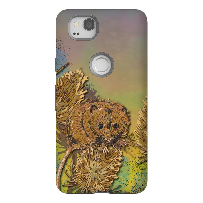 Pixel 2 StrongFit Harvest Mouse and Teasels by Lotti Brown
