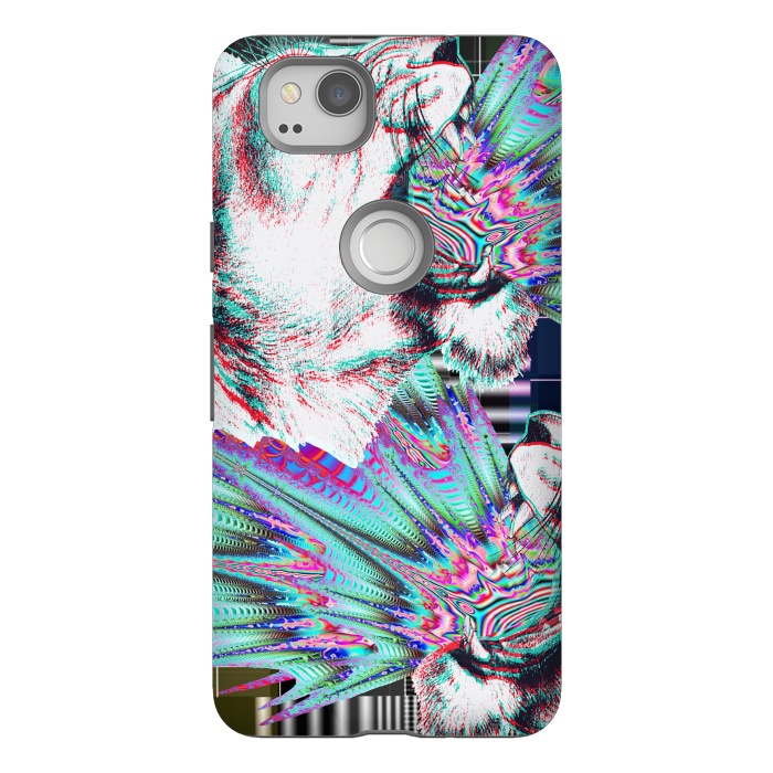 Pixel 2 StrongFit Psychedelic colors tiger roar by Oana 