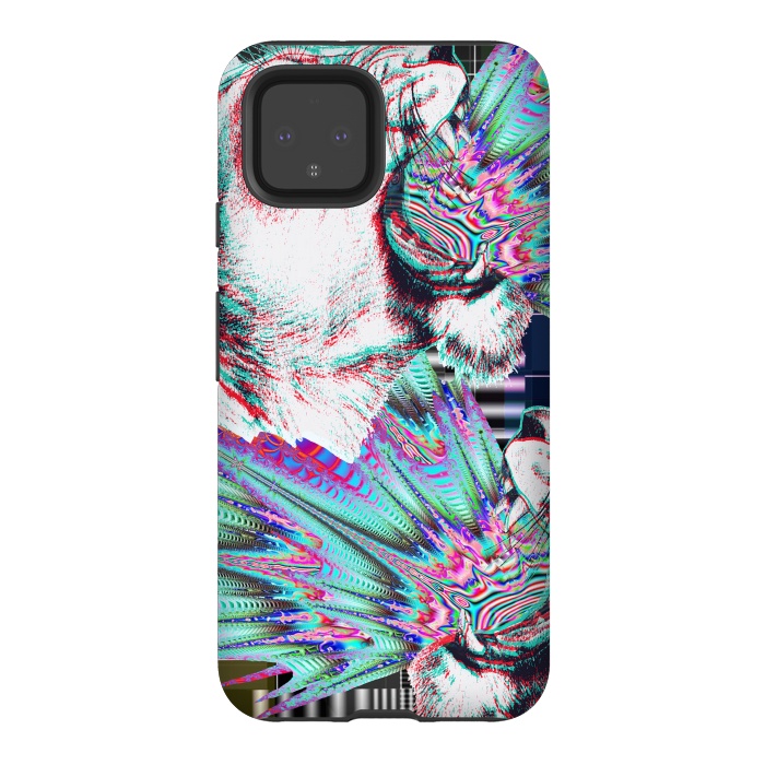 Pixel 4 StrongFit Psychedelic colors tiger roar by Oana 