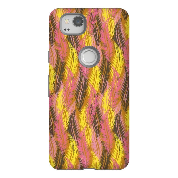 Pixel 2 StrongFit Feather Stripe in Pink and Yellow by Lotti Brown