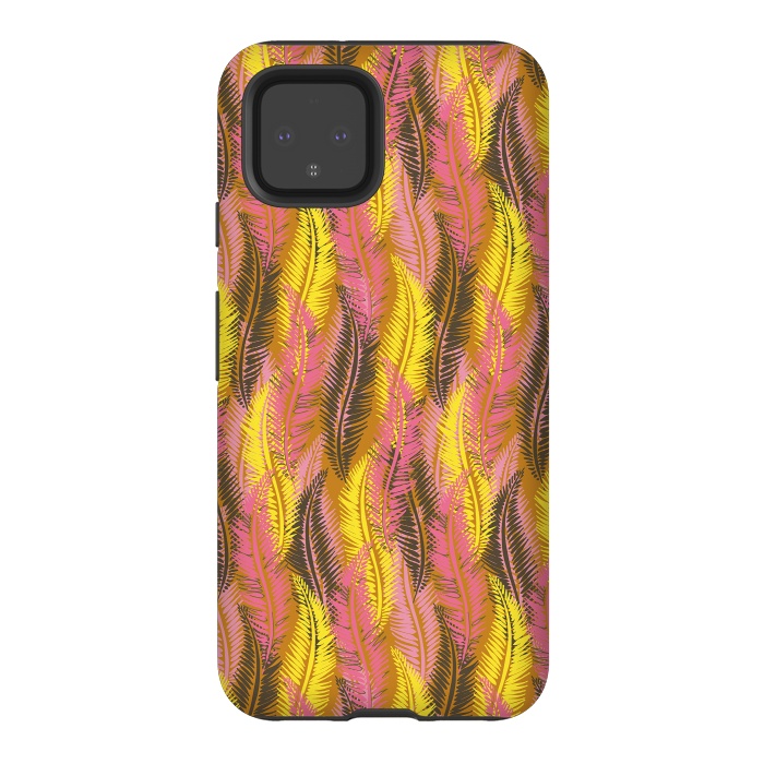 Pixel 4 StrongFit Feather Stripe in Pink and Yellow by Lotti Brown
