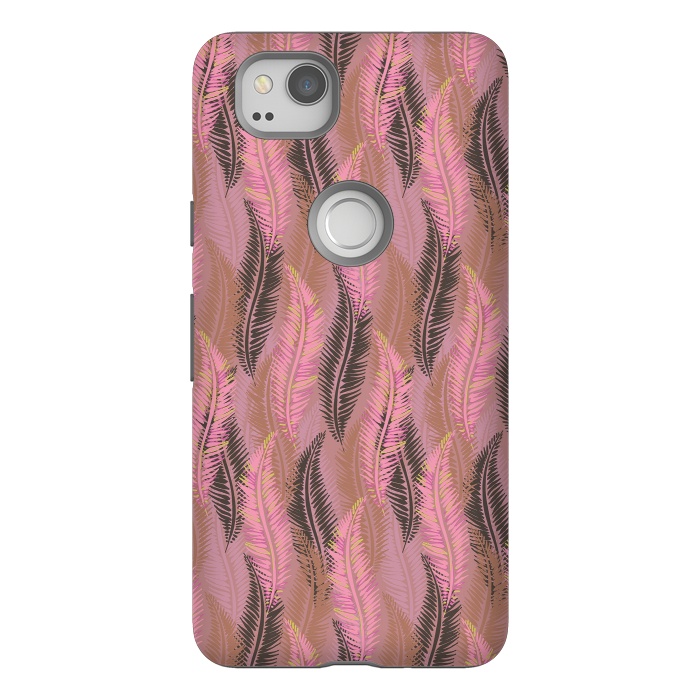Pixel 2 StrongFit Feather Stripe in Coral and Soft Pink by Lotti Brown