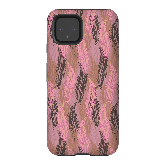Pixel 4 StrongFit Feather Stripe in Coral and Soft Pink by Lotti Brown