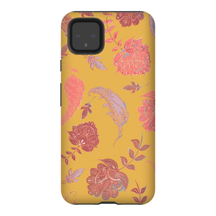 Pixel 4XL StrongFit Paradise Pattern - Yellow by Lotti Brown