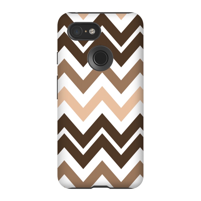 Pixel 3 StrongFit Brown Chevron by Martina