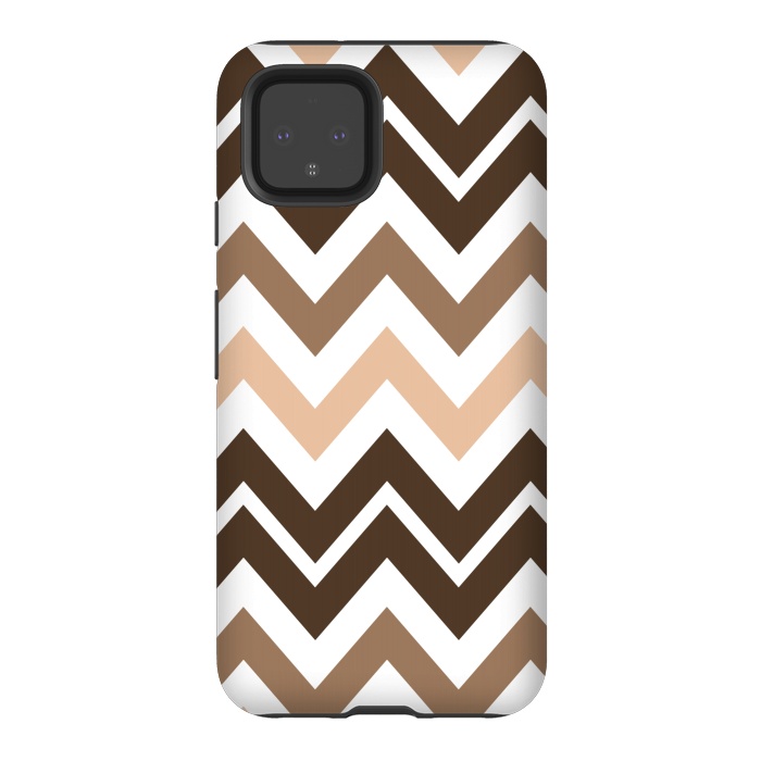 Pixel 4 StrongFit Brown Chevron by Martina