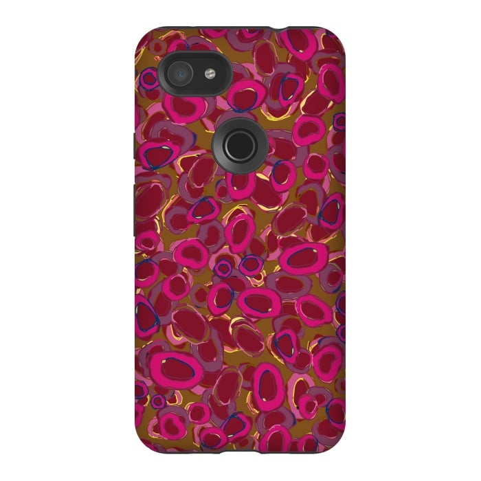Pixel 3AXL StrongFit Bold Circles - Red & Pink by Lotti Brown