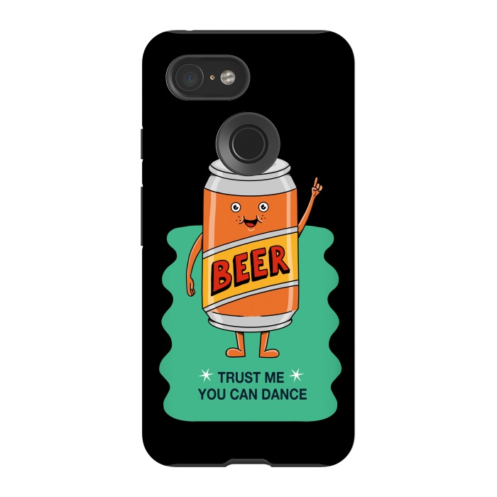 Pixel 3 StrongFit Beer you can dance black by Coffee Man