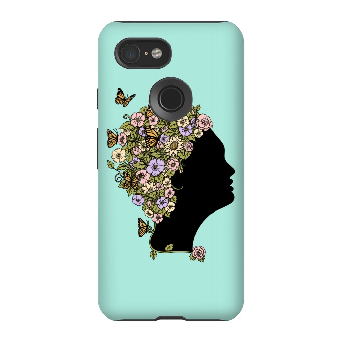 Pixel 3 StrongFit Floral lady by Coffee Man