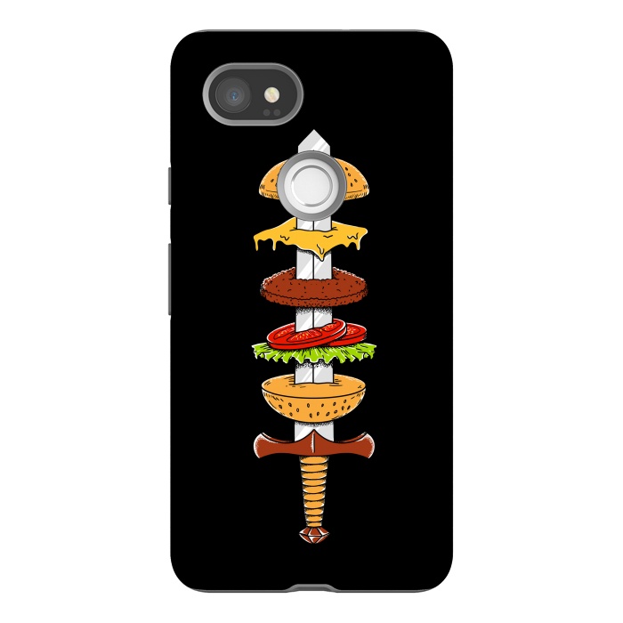 Pixel 2XL StrongFit sword Burger by Coffee Man