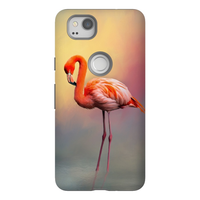 Pixel 2 StrongFit American flamingo by Simone Gatterwe