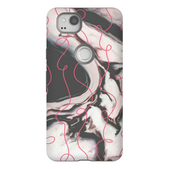 Pixel 2 StrongFit Marble pink curls by CAS