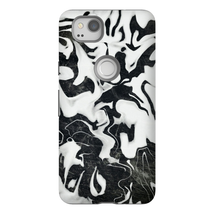 Pixel 2 StrongFit Black white marble by Jms