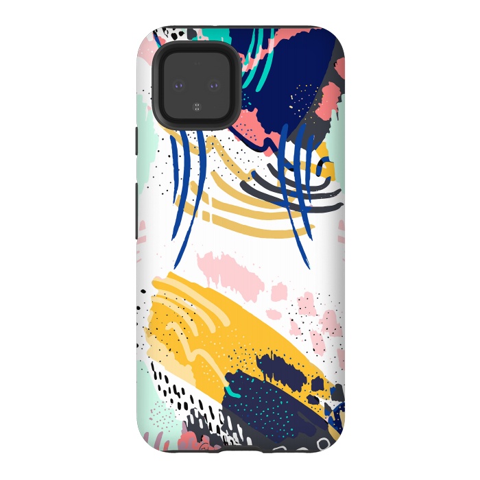 Pixel 4 StrongFit Modern abstract creative brush strokes by InovArts