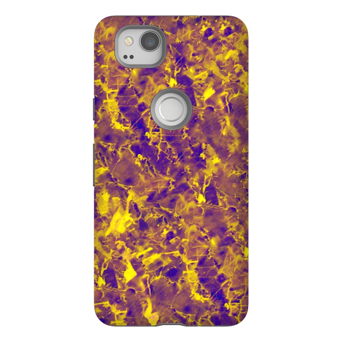Pixel 2 StrongFit Purple and Gold Marble by Ashley Camille
