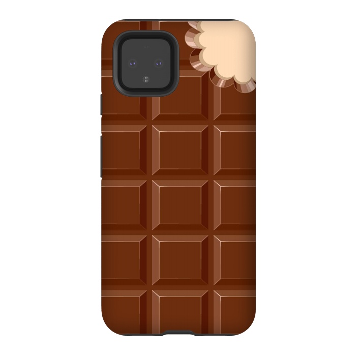 Pixel 4 StrongFit Chocolate Sweet Bar with a bite out of the corner by BluedarkArt