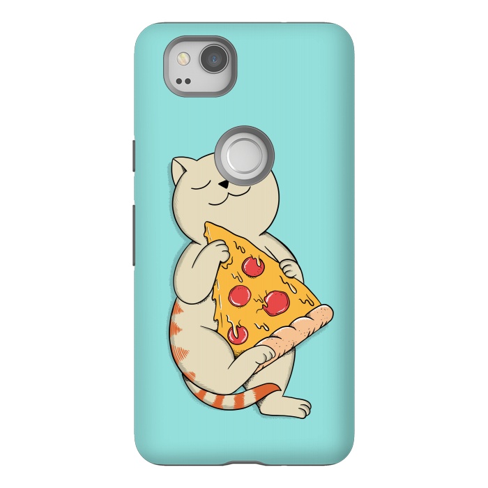 Pixel 2 StrongFit Cat and Pizza by Coffee Man